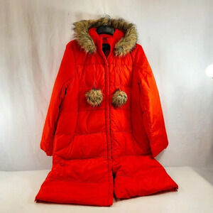 Moda International Down Coat Womens XL  Orange